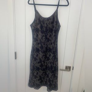 Crinkled velvet slip dress